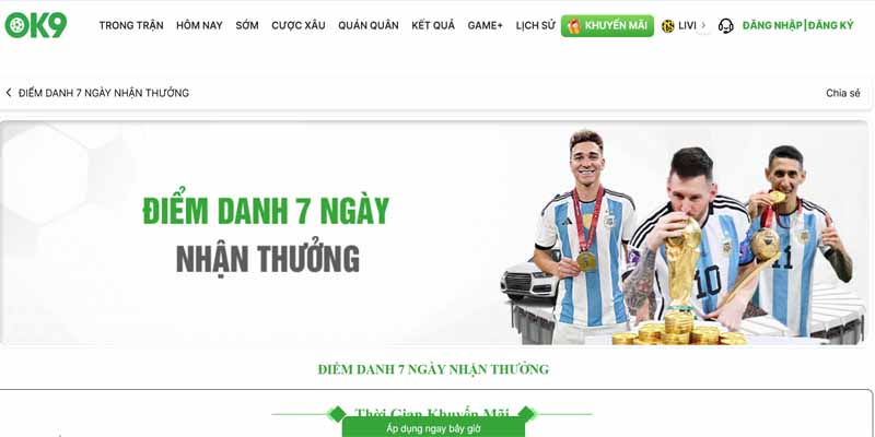 Chi Tiết Sự Kiện Điểm Danh 7 Ngày Nhận Thưởng Từ OK9