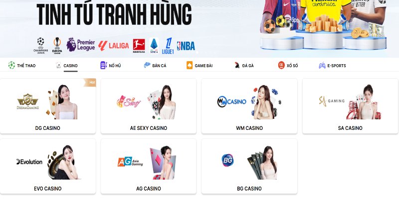 Các sảnh cược casino tích hợp trò chơi baccarat